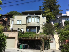 The house at 10 Mosswood Road, Berkeley, set into a hillside