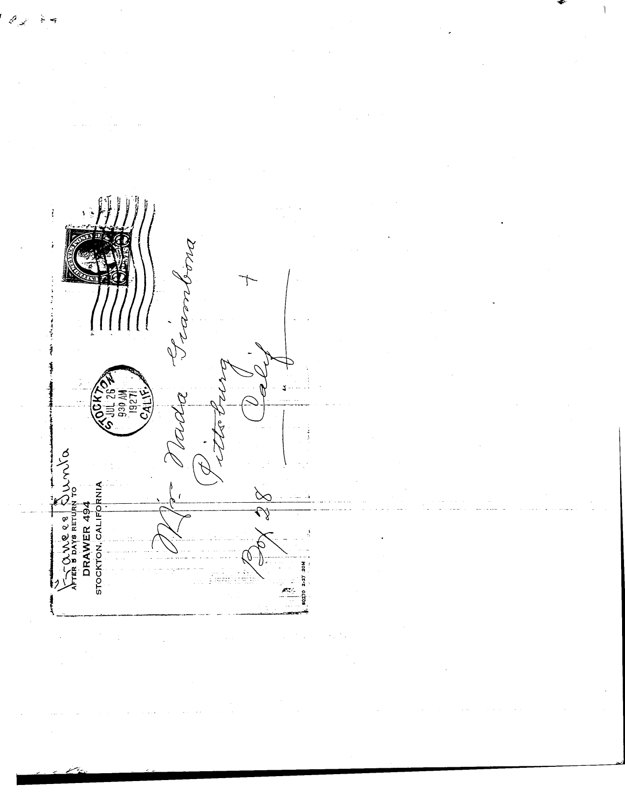 Frances Junta letter to Nada dated July 17, 1926
