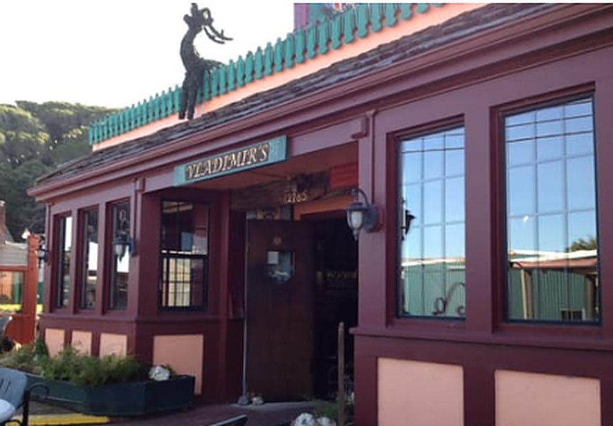 The red-painted exterior of Vladimir's Czech restaurant in Inverness